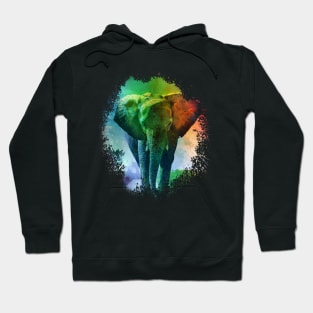 Colorful Elephant Art Hoodie